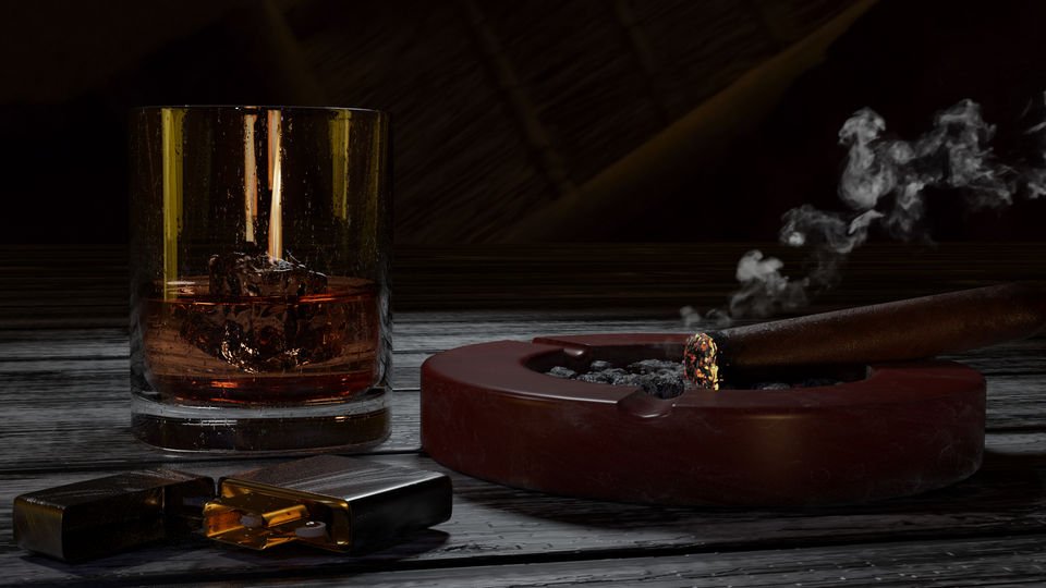 Cigar & Whiskey Concept — artwork by ThreeViews Productions